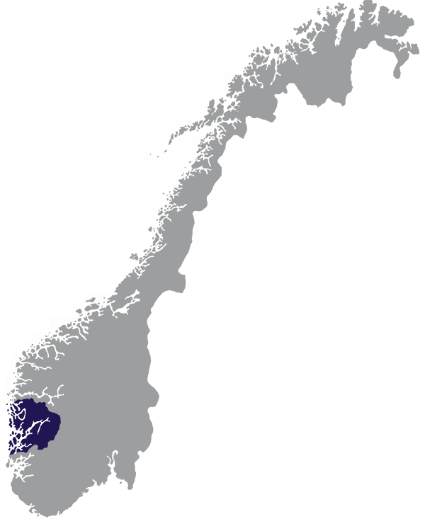 Landkaart Noorwegen grijs met provincie Hordaland donkerblauw op transparante achtergrond - 600 * 733 pixels